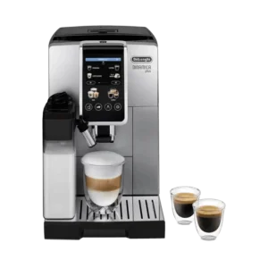 Cafetera superautomática - De'Longhi Dinamica Plus ECAM380.85.SB, 1450W, 15 bar, Molinillo Integrado, Espumador de leche, Táctil, 2 tazas, Inox