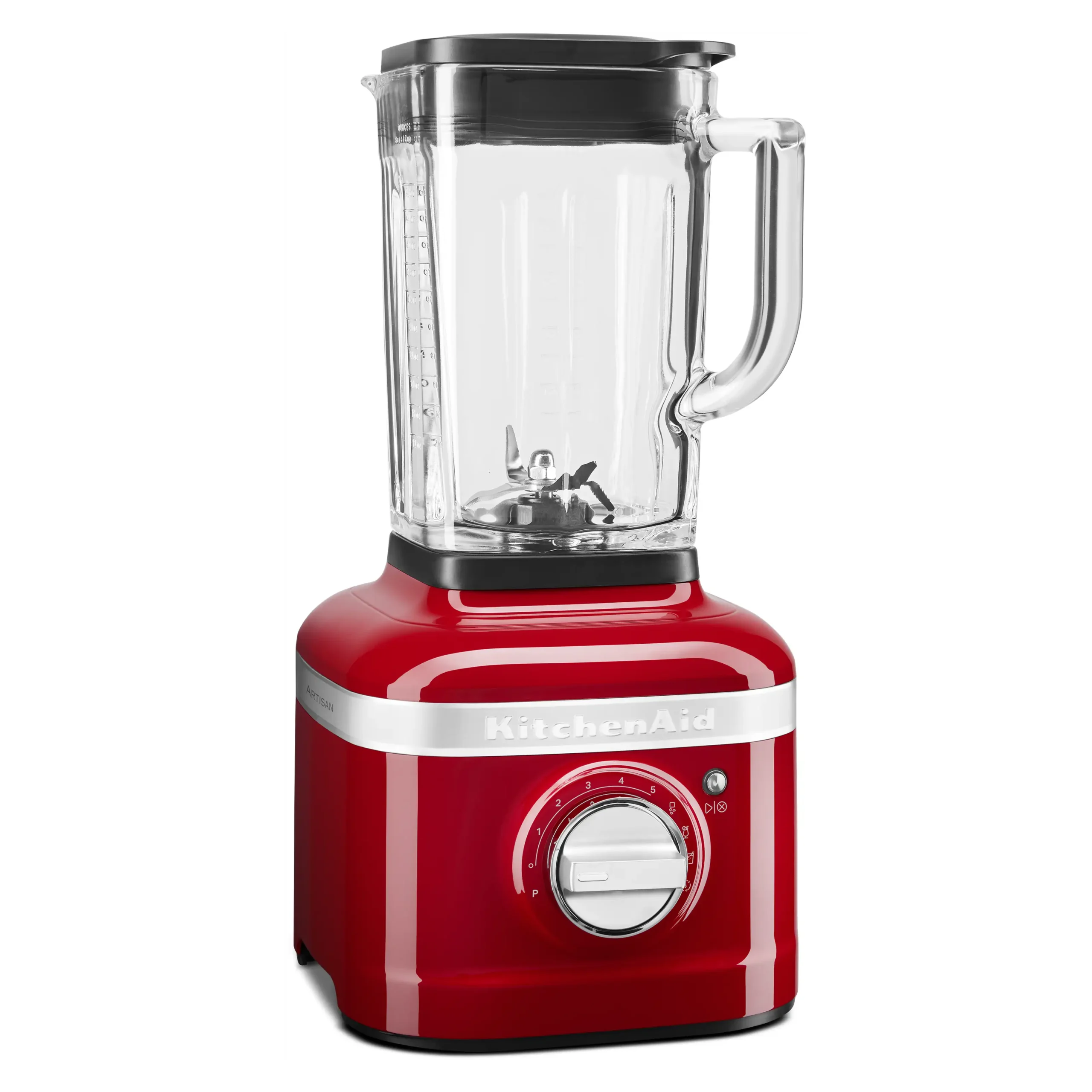 Batidora de vaso - KitchenAid 5KSB4026ECA K400, 1200 W, 1.40 l, Cuchilla de acero inoxidable, 5 Velocidades, Rojo