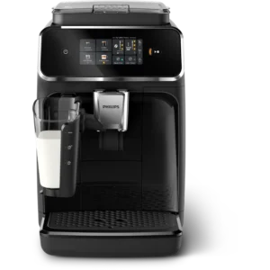 Cafetera superautomática - Philips EP2331/10, LatteGo, 15 Bar, 4 Bebidas, SilentBrew, Pantalla táctil, 1.8 l, Filtro AquaClean, Negro