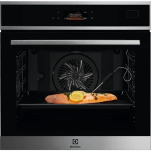 Horno a vapor - Electrolux EOB8S39X, Multifunción, Limpieza por vapor, 70 l, Sonda térmica, Pantalla táctil, 60 cm, Negro