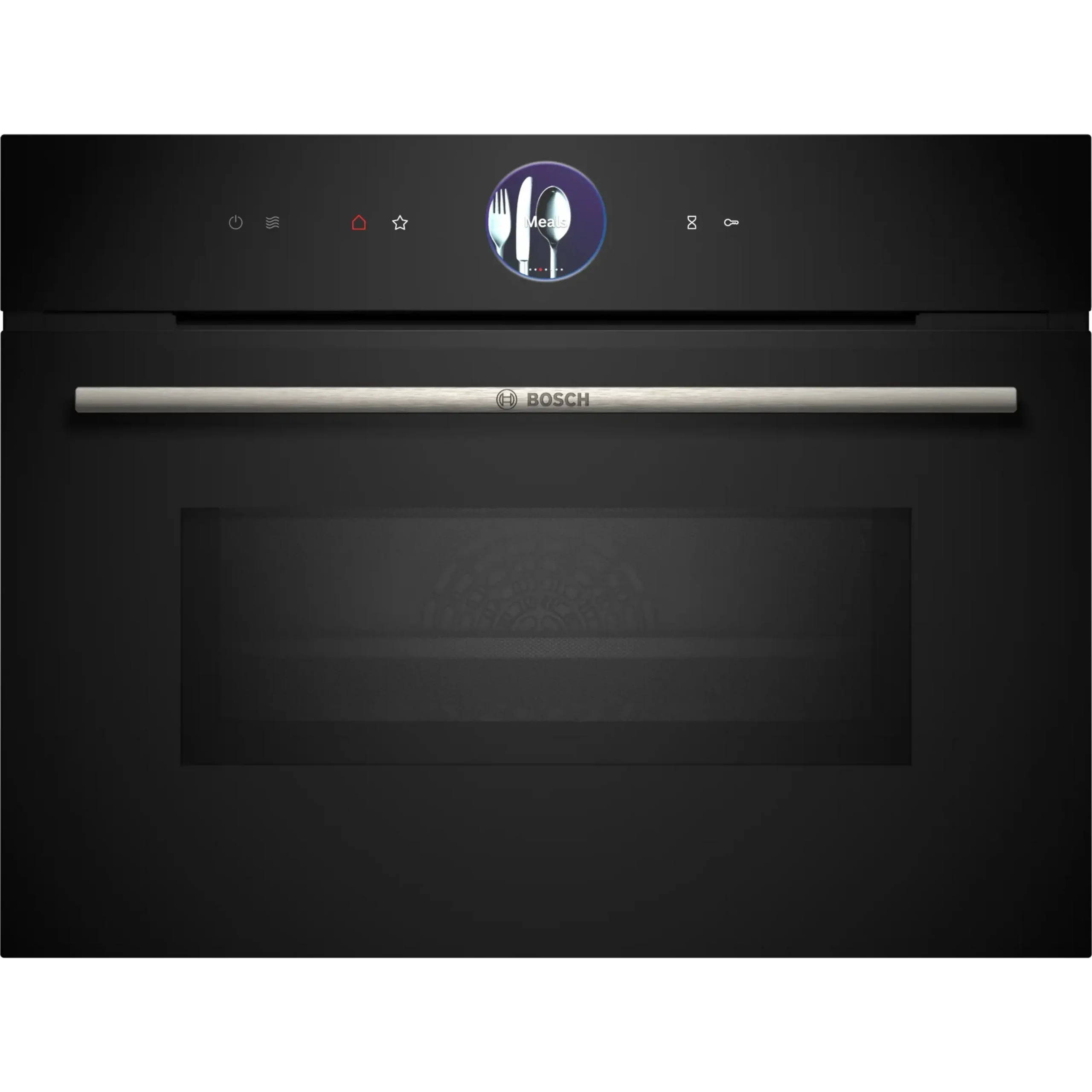 Horno compacto con microondas - Bosch CMG7761B1, Convencional, Limpieza Pirolítica y con agua, 45 l, Aire caliente 4D, Home Connect , 60 cm, Negro