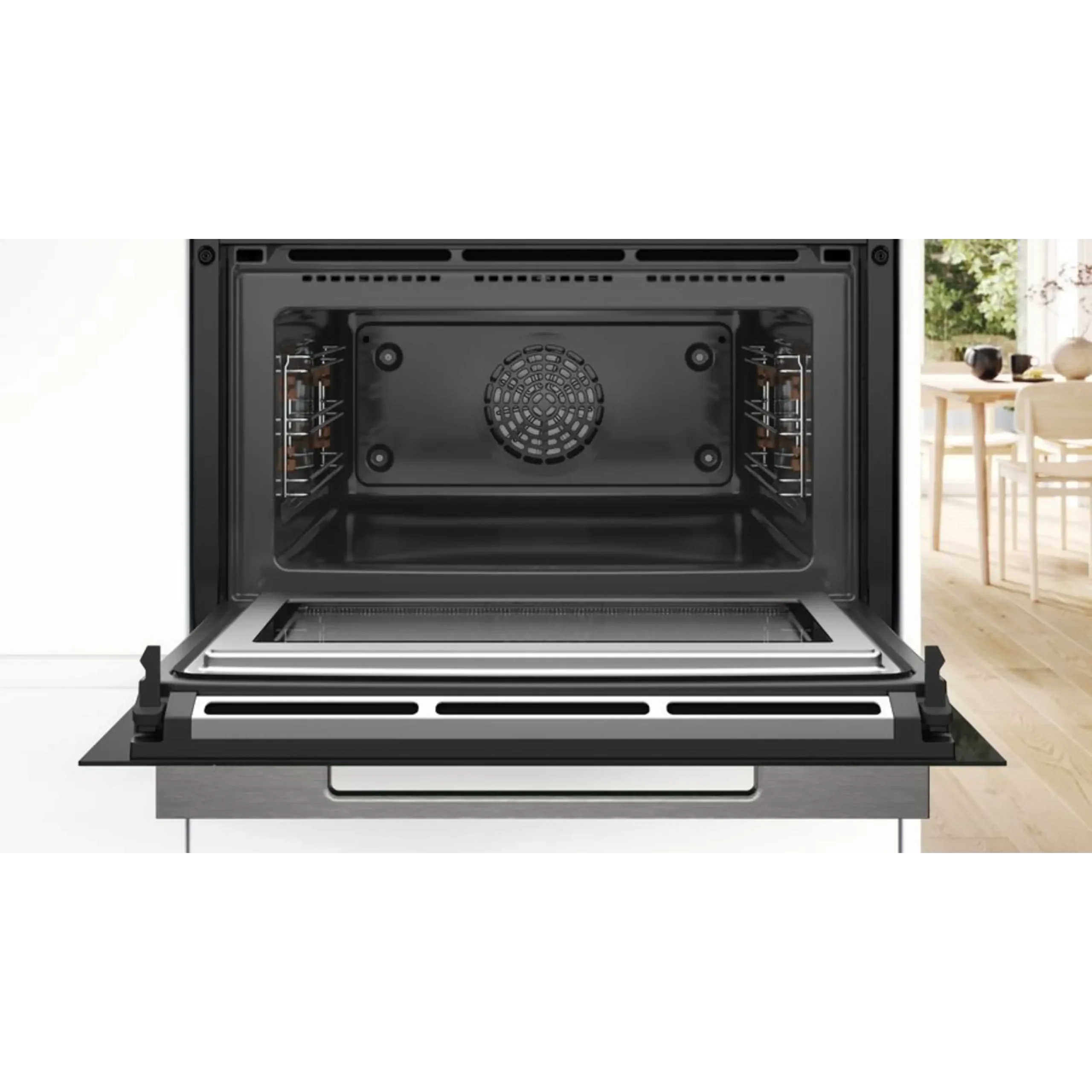Horno compacto con microondas - Bosch CMG7761B1, Convencional, Limpieza Pirolítica y con agua, 45 l, Aire caliente 4D, Home Connect , 60 cm, Negro - Imagen 10