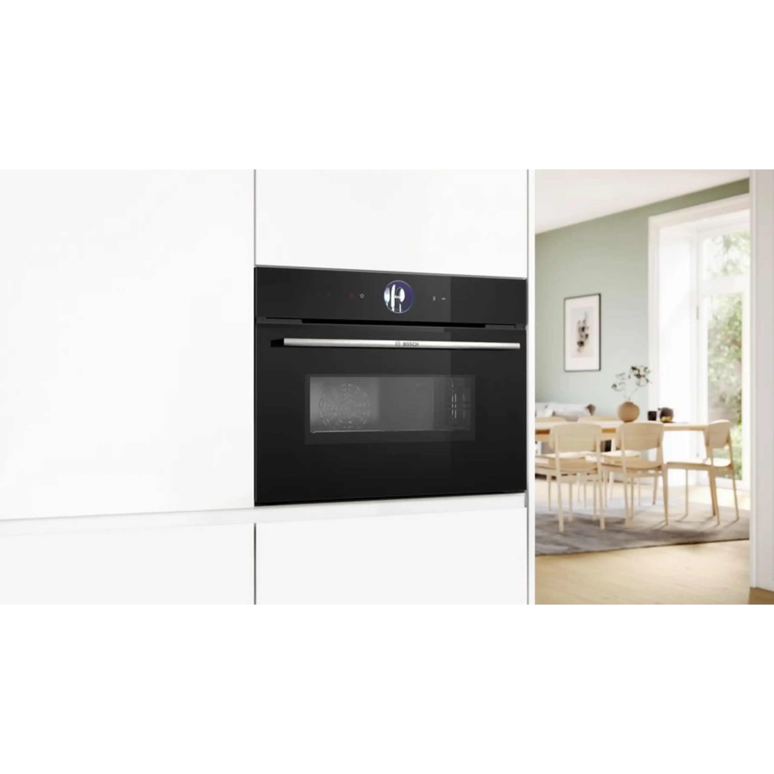 Horno compacto con microondas - Bosch CMG7761B1, Convencional, Limpieza Pirolítica y con agua, 45 l, Aire caliente 4D, Home Connect , 60 cm, Negro - Imagen 8