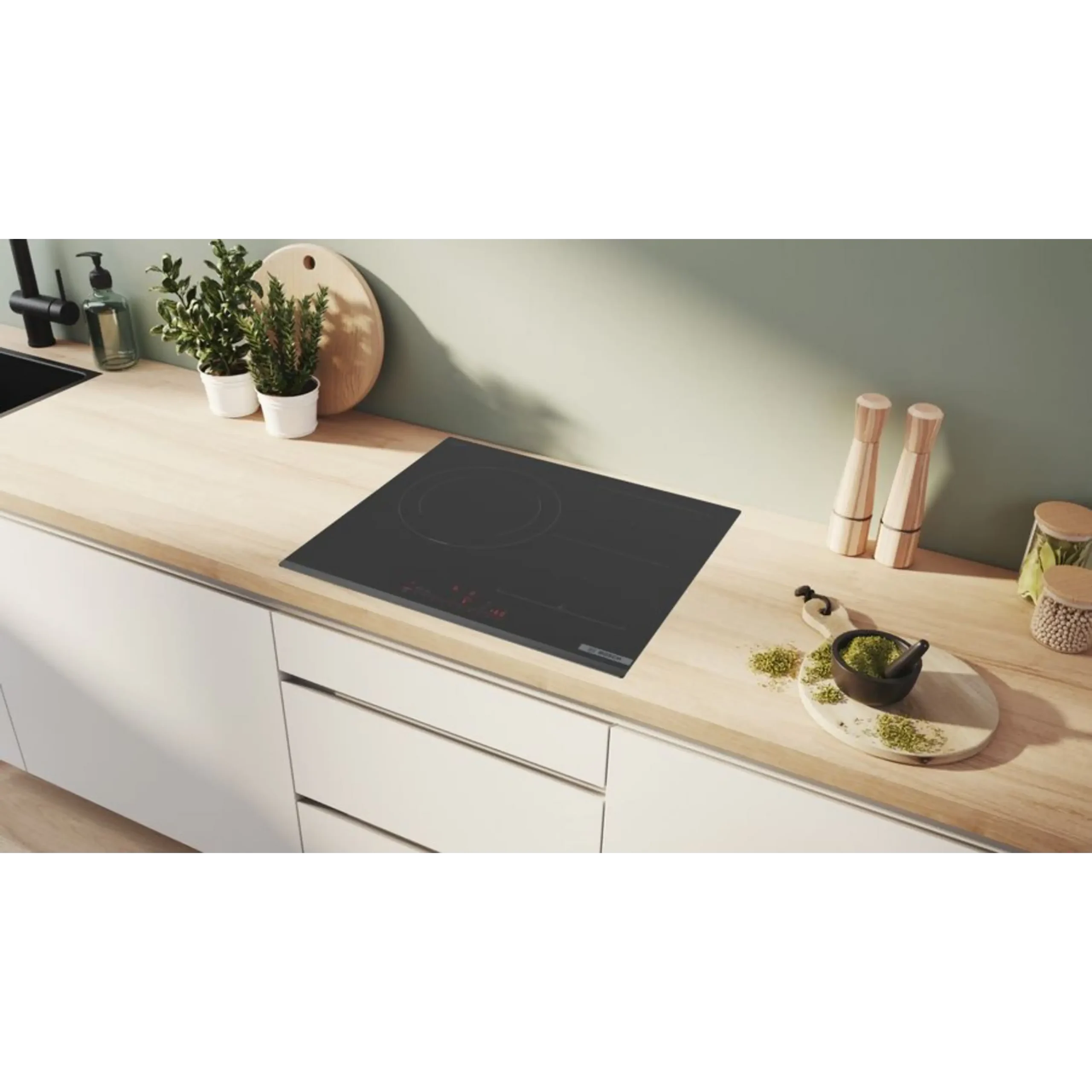 Placa inducción - Bosch PVJ631HC1E, 2 Zonas Flex, Zona grande 28 cm, Home Connect, 59.2 cm, Negro - Imagen 7