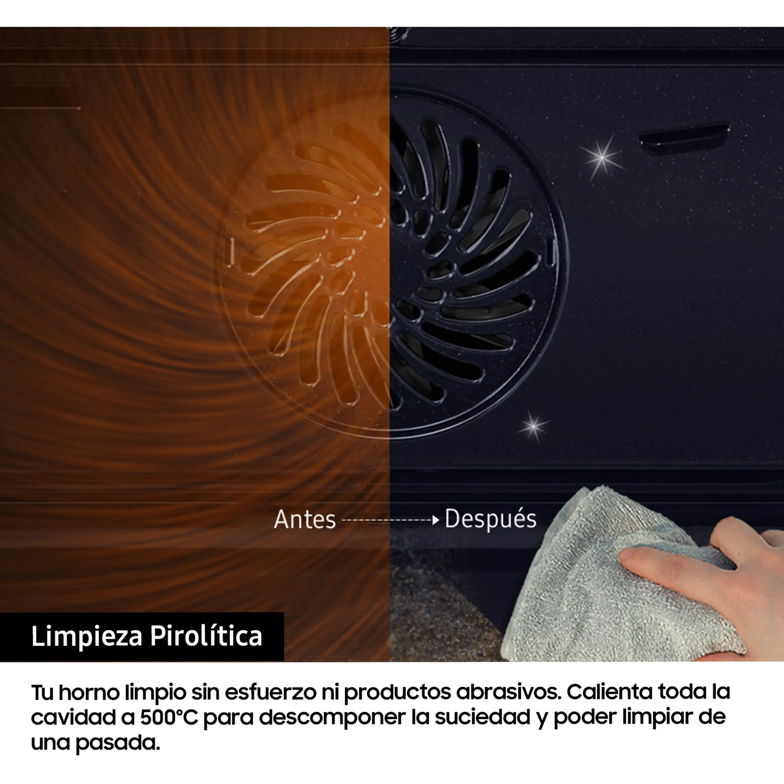 Horno - Samsung NV7B41301AS/U1, Multifunción, Pirolítico, 76l, 59.5 cm, WiFi, Inox - Imagen 6