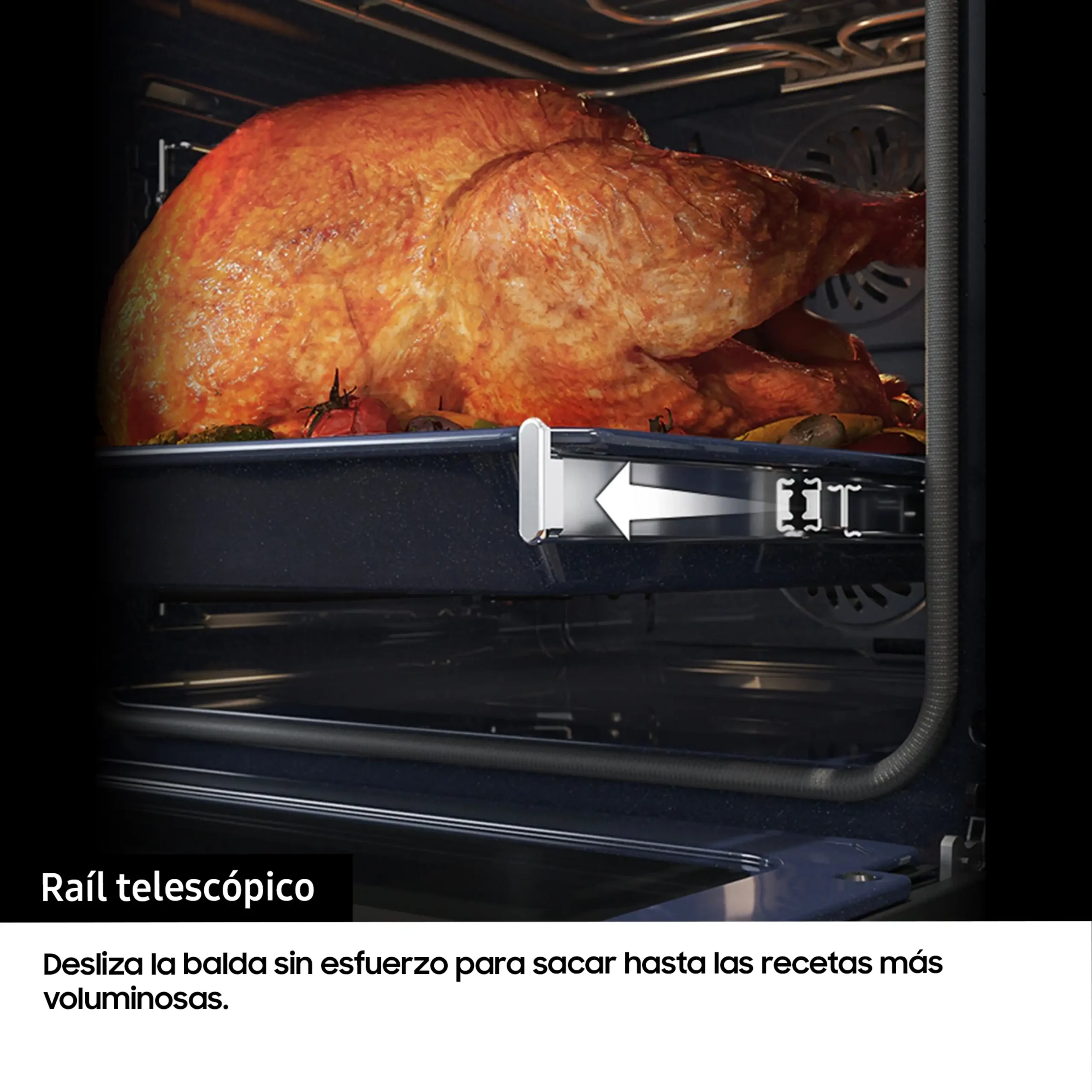 Horno - Samsung NV7B41301AS/U1, Multifunción, Pirolítico, 76l, 59.5 cm, WiFi, Inox - Imagen 3
