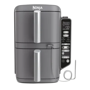 Freidora de aire - Ninja Double Stack XL, 2470 W, 9.5l, 2 Cajones independientes, 6 Programas, Gris