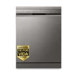 Lavavajillas - LG DF355FP, 14 servicios, 9 programas, 60 cm, LED táctil, Tercera bandeja, QuadWash™, Acero inoxidable