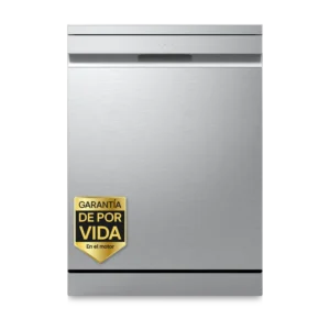 Lavavajillas - LG DF375HVS, 14 servicios, 10 programas, 60 cm, LED táctil, Tercera bandeja, TrueSteam™, QuadWash™, Inox antihuellas