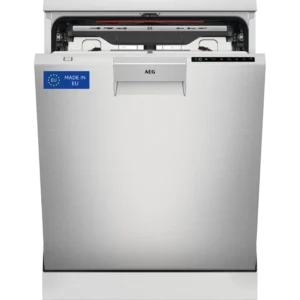 Lavavajillas - AEG FFB76717PM, 14 servicios, 9 programas, 60 cm, Tercera bandeja, programa ExtraHygiene, Inox