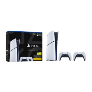 Consola - Sony PS5 Slim Digital Edition, 825 GB SSD, 4K, 2 mandos DualSense, Chasis E, Blanco