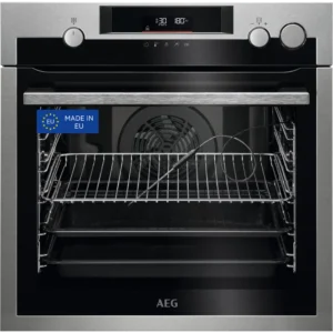Horno a vapor - AEG BSE572360M, Multifunción, Pirolítico, 72 l, Sonda térmica, 60 cm, Inox