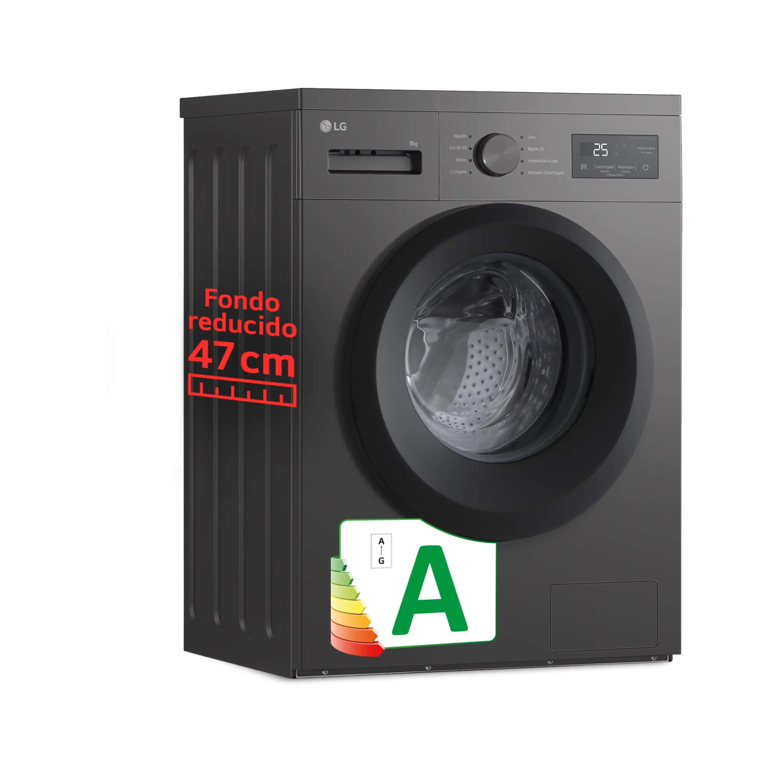 Lavadora carga frontal - LG F4A10S8NDK, 8 kg, 1400 rpm, 8 programas, Grafito Silver – Image 11