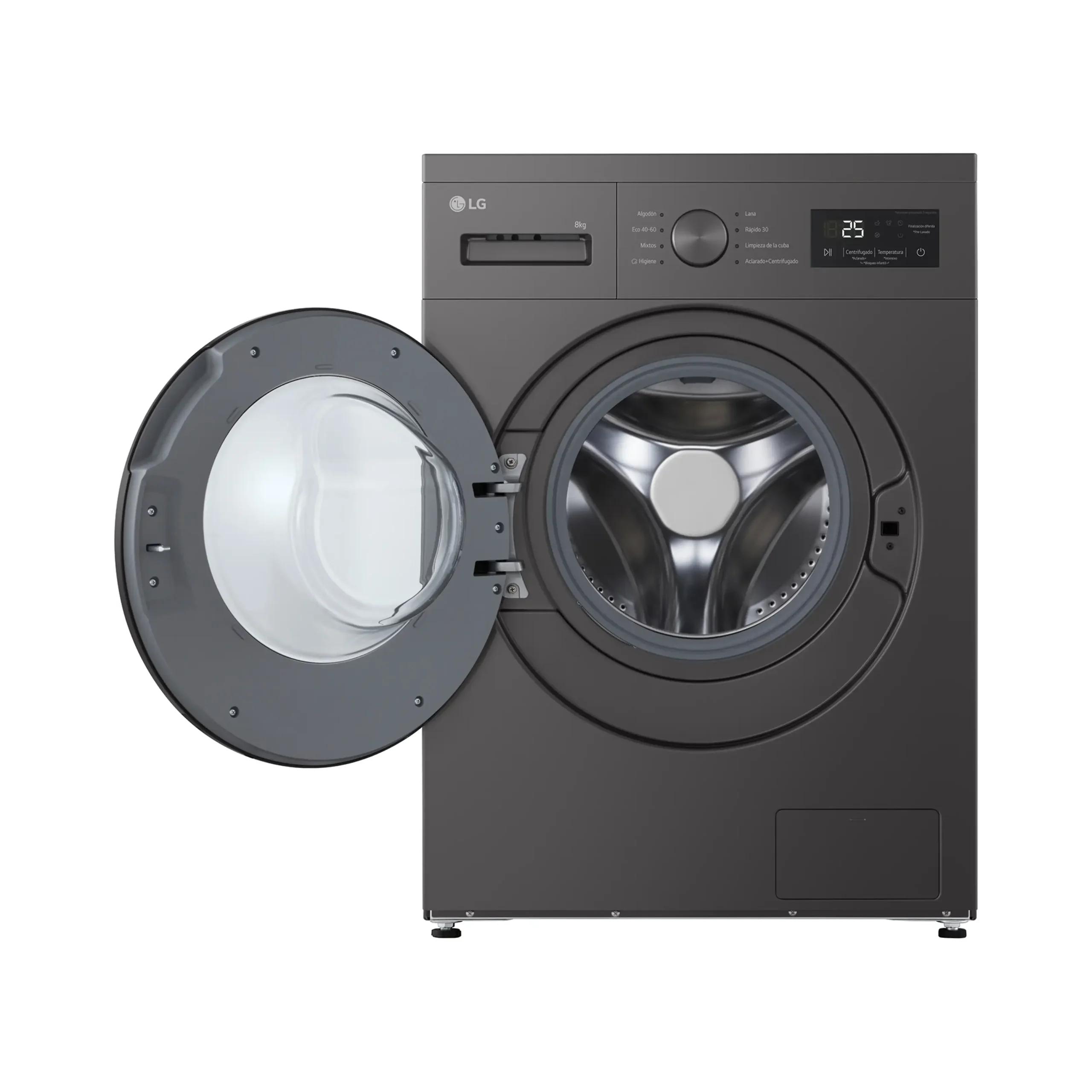 Lavadora carga frontal - LG F4A10S8NDK, 8 kg, 1400 rpm, 8 programas, Grafito Silver – Image 8