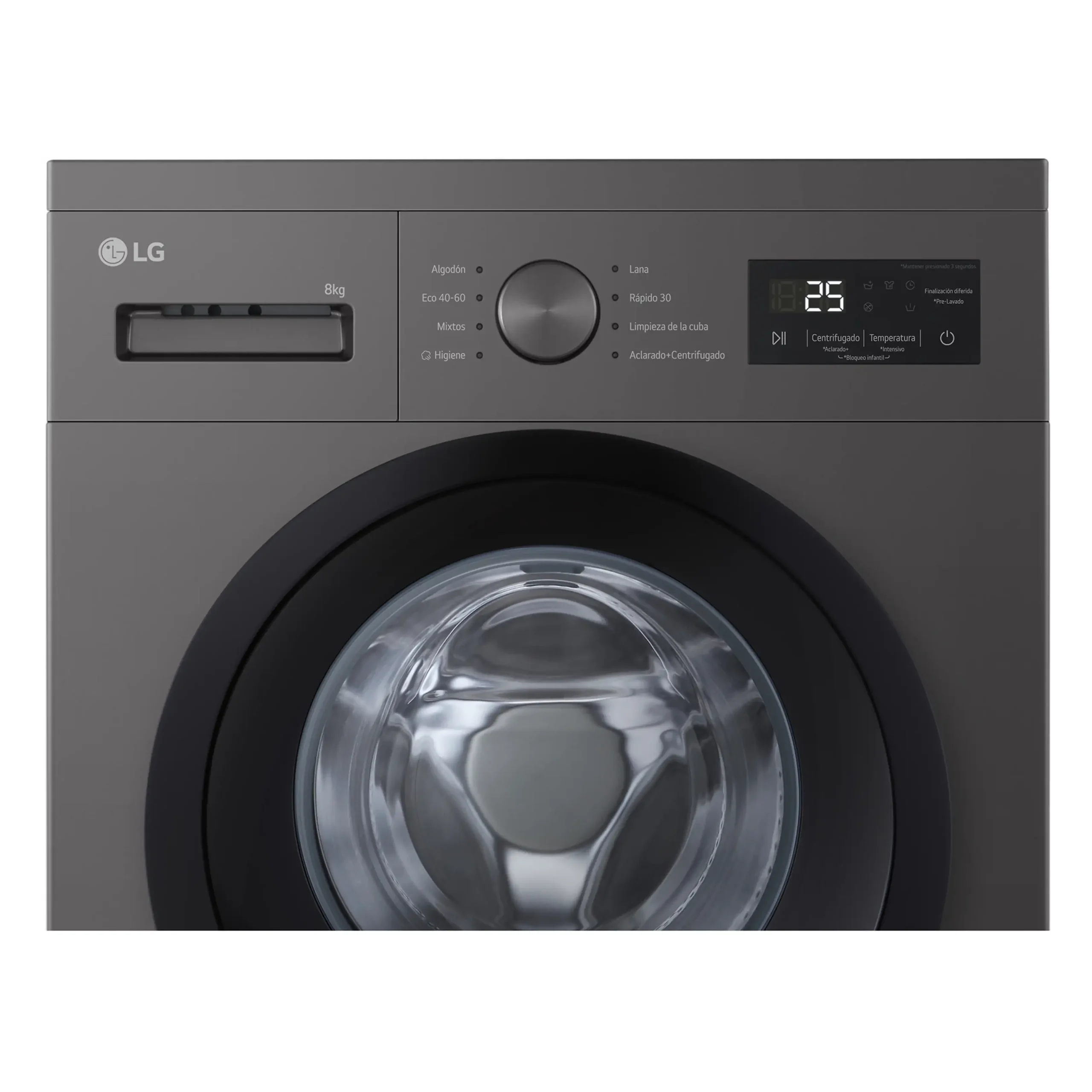 Lavadora carga frontal - LG F4A10S8NDK, 8 kg, 1400 rpm, 8 programas, Grafito Silver – Image 7