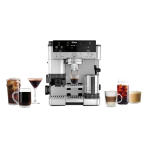 Cafetera express - Ninja Luxe Café Premier ES601EU, 9 bar, 1650W, 2 Tazas, Capacidad del depósito 2L, Capacidad de café en grano 250g, Plata