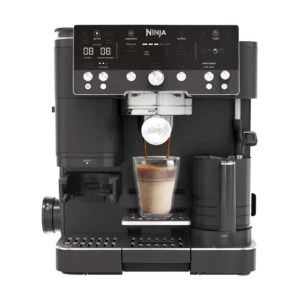 Cafetera express - Ninja Luxe Café Premier ES601EUBK, 9 bar, 1650W, 2 Tazas, Capacidad del depósito 2L, Capacidad de café en grano 250g, Negro