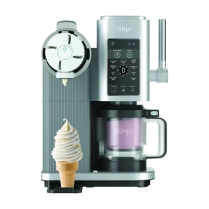 Heladera - Ninja CREAMi Scoop & Swirl NC701EU, 13 programas, 2 tarrinas 480 ml, 800 W, Gris Platino
