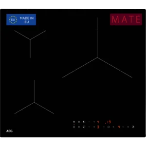 Placa inducción - AEG TN63IV0BCT, 3 zonas, Zona grande 32 cm, Mandos independientes, 58 cm, Negro mate