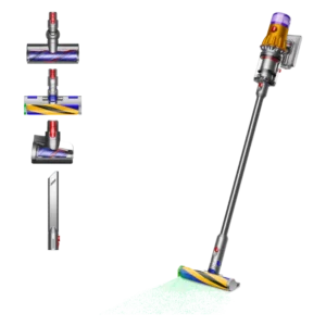 Aspirador escoba - Dyson V12 Detect™ Slim Absolute, Potencia succión 150 AW, Inteligente y Ligero, 60 min, Pantalla LCD, Tecnología Láser