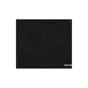 Placa inducción - Bosch PID61RBB5E, 3 zonas, Zona grande 32 cm, 17 niveles, Control TouchSelect, Negro