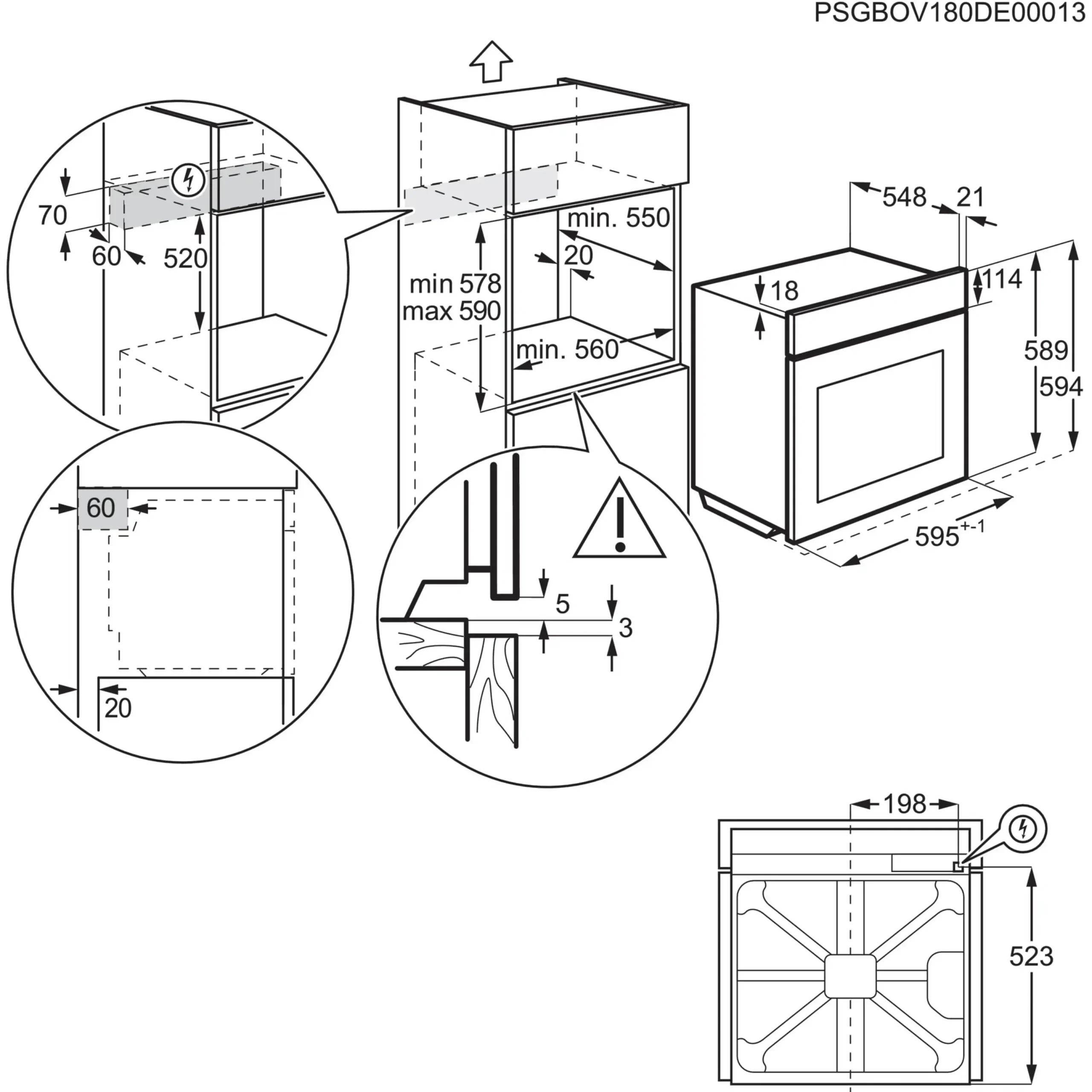 Horno a vapor - AEG BSE572360M, Multifunción, Pirolítico, 72 l, Sonda térmica, 60 cm, Inox - Imagen 9