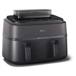 Freidora de aire - PHILIPS 5000 series NA550/00, 2750 W, Negro, Plata