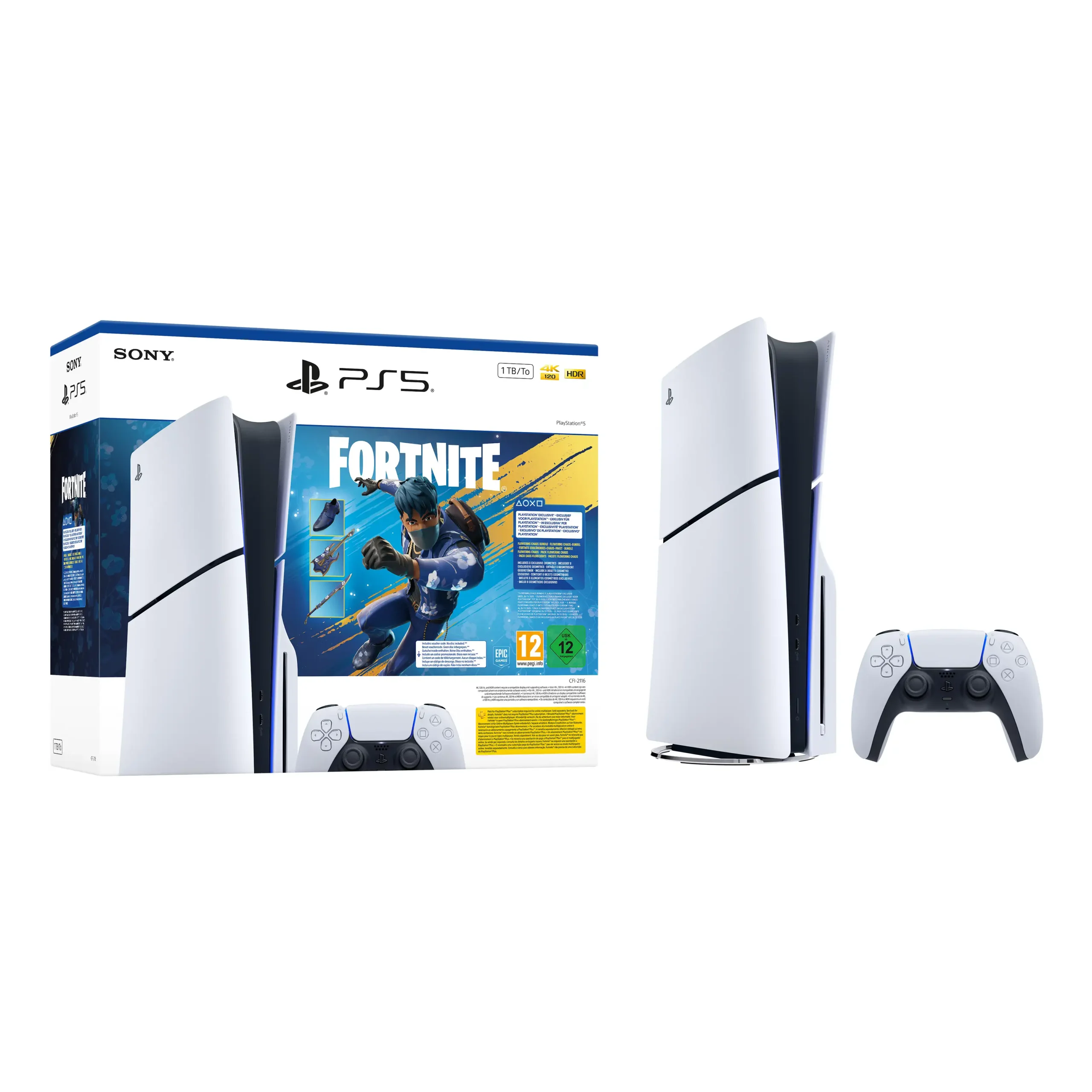 Consola PS5 - SONY Slim 1TB Edición Disco - Fortnite Flowering Chaos, 1 TB, White - Imagen 8