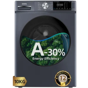 Lavadora carga frontal - CHIQ CFL100-14586IM3XA, Space PRO, Motor inverter, 1400 rpm, Programa inteligente, Función Vapor, 10 kg, 1400 rpm, 16 programas, Gris oscuro